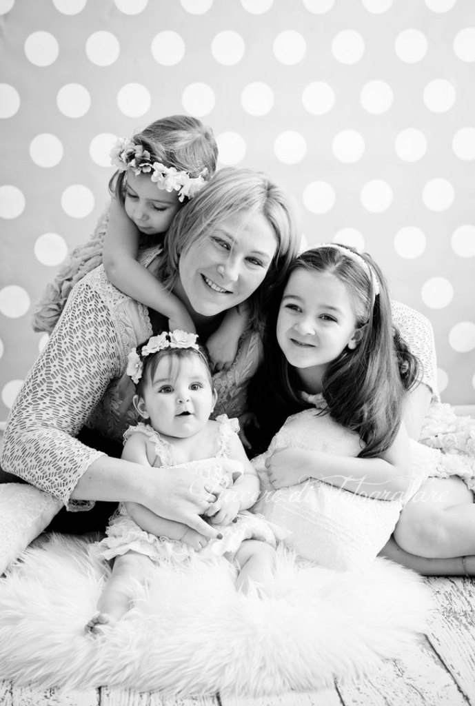foto di famiglia con bambine